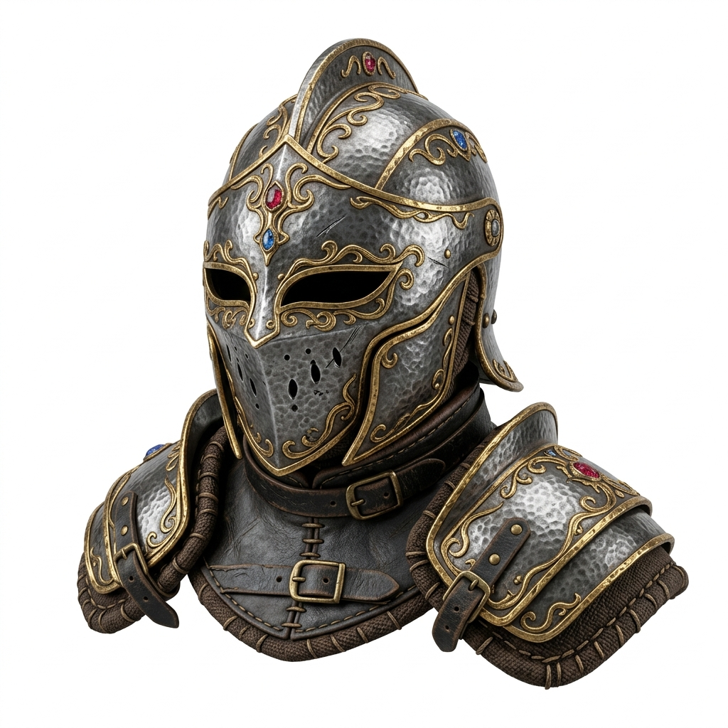 Ornate armor reference image used as the source image